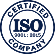 ISO 9001:2015 certified company seal
